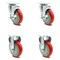 Service Caster 5 Inch Red Polyurethane Wheel Swivel Top Plate Caster Set with 2 Brake 2 Rigid SCC-20S514-PPUB-RED-TLB-TP3-2-R-2 - alternate 1